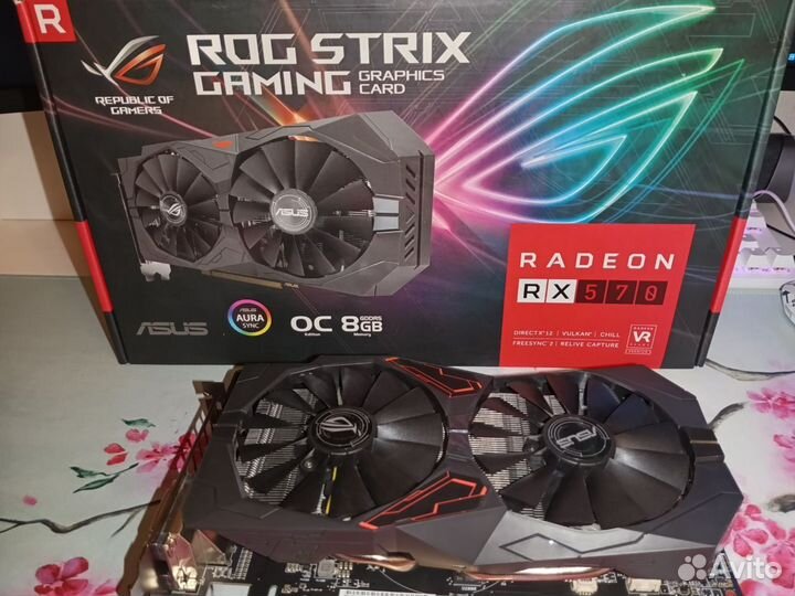 Видеокарта asus rog strix rx570 8 gb