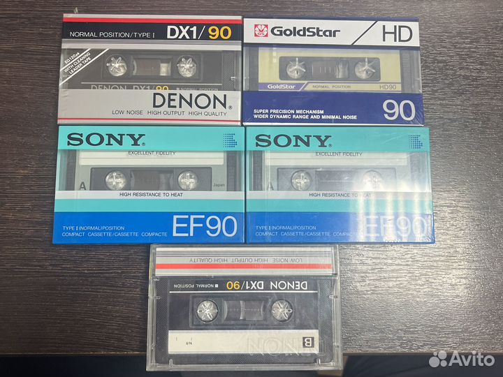 Аудиокассета Goldstar hd90. Soni EF90. Denon DX1