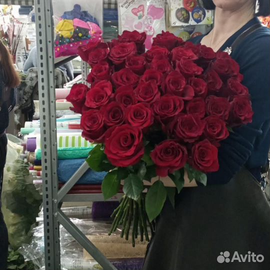 41 роза из Колумбии - шикарный букет красных роз