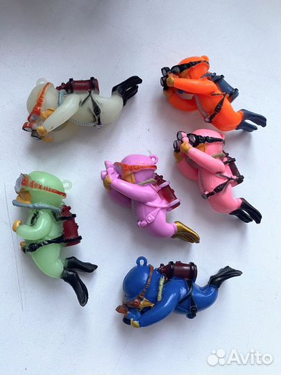 Фигурка для аквариума дайвер водолаз на леске