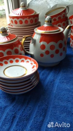 Сервиз винтажный кфз Чайка 60- 70 г. 27 предметов