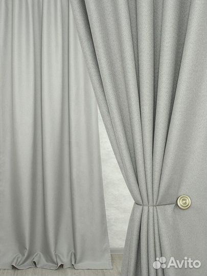 Шторы блэкаут серые