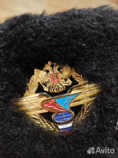 Ушанка с кожаным верхом