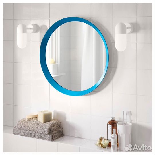 Зеркало Икеа Лангесунд 50 см Алюминий