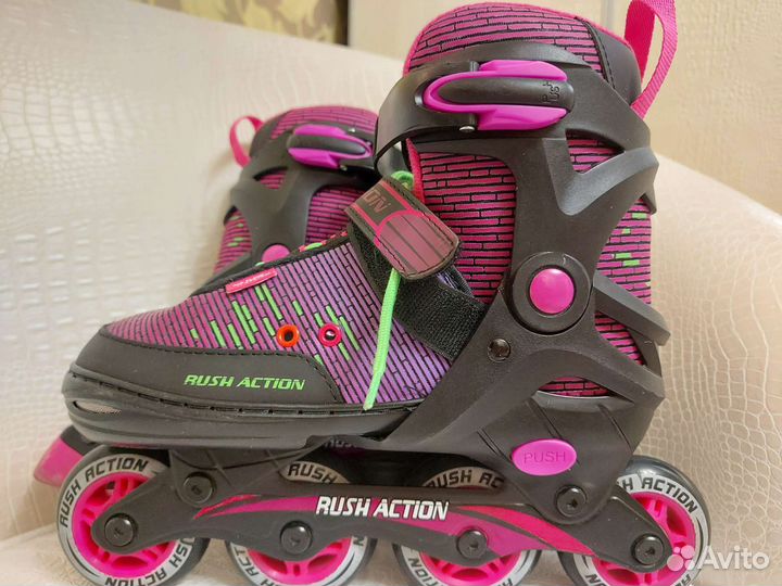 Роликовые коньки раздвижные 34-37 и защита