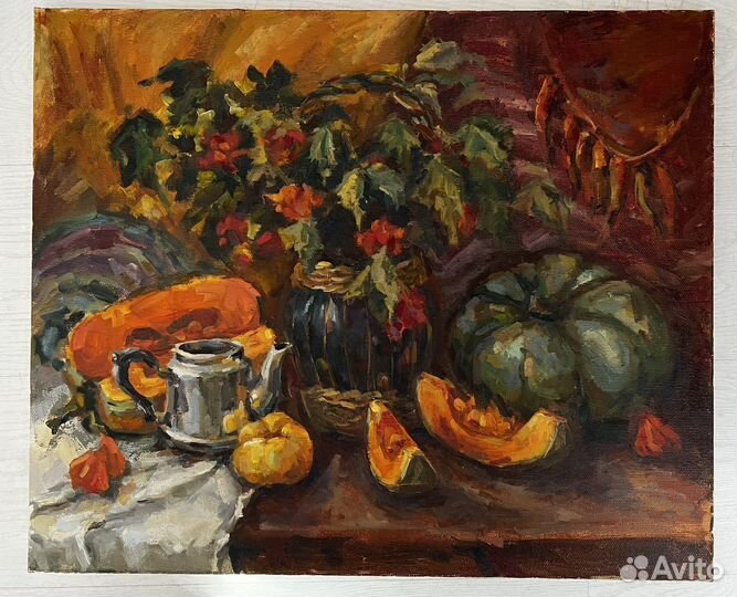 Картина натюрморт с тыквами