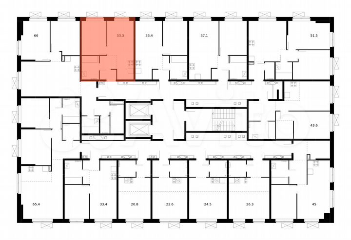 1-к. квартира, 33,3 м², 2/16 эт.