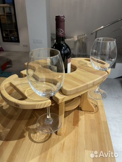 Подставка для вина с блюдом / винный столик
