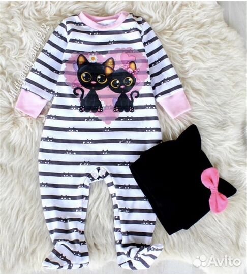 Комплект комбинезон+ шапочка новый