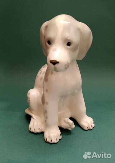 Фарфоровая статуэтка «Щенок мраморного дога», лфз