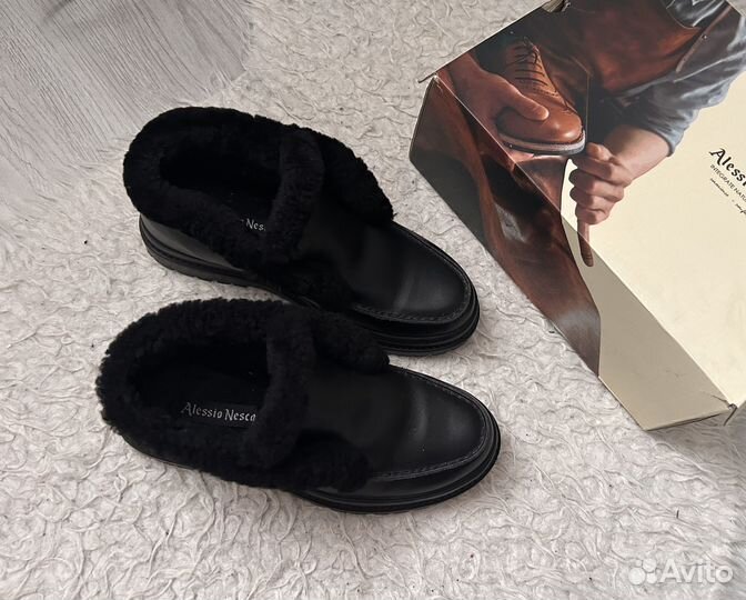 Угги бабуши лоферы с мехом натуральные