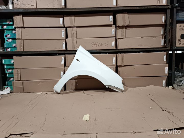 Крыло лада гранта правое цвет белый (пластик)