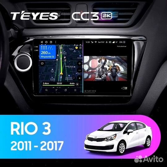 Магнитола Teyes CC3 2K для Kia Rio 3 2011-2017