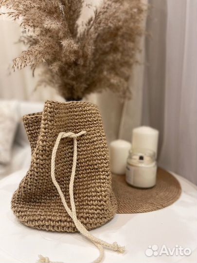 Корзина-сумка из джута