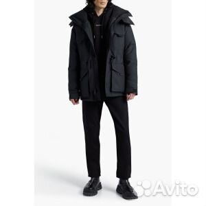 Пуховик с капюшоном sandro, черный