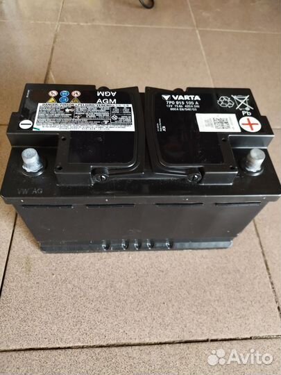 Аккумулятор автомобильный varta AGM 75 ah