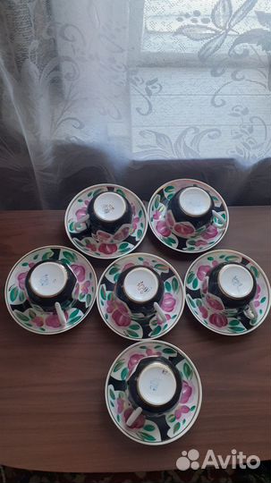 Чайный сервиз пионы Вербилки СССР