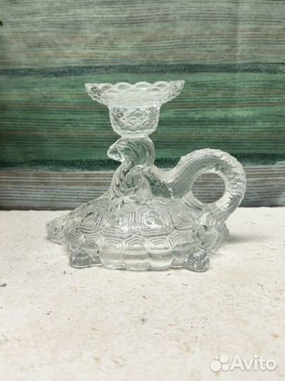 Антикварный подсвечник. Русское стекло