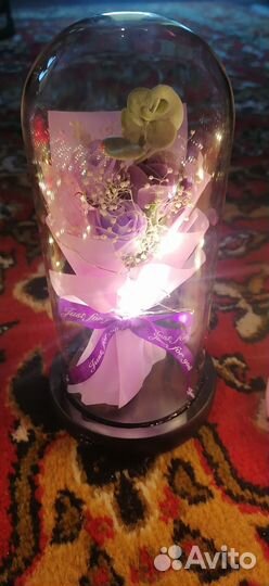 Роза в колбе с подсветкой