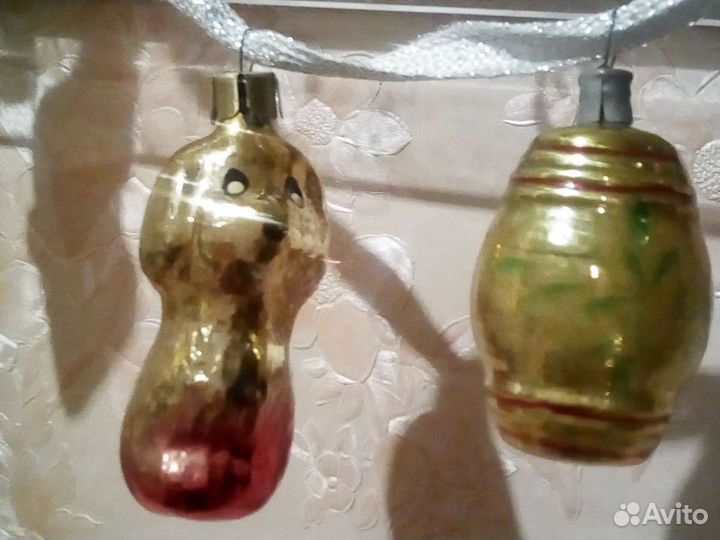 Елочные игрушки СССР стеклянные