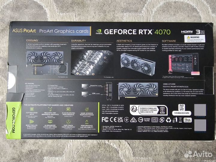 Видеокарта asus GeForce RTX 4070 proart