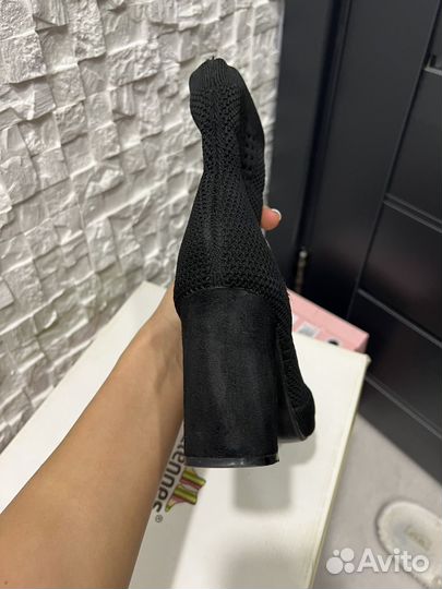 Ботильоны тканевые чулок