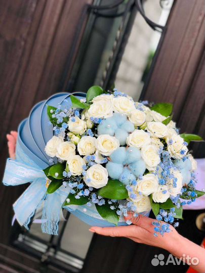 Букет на выписку в колясочке