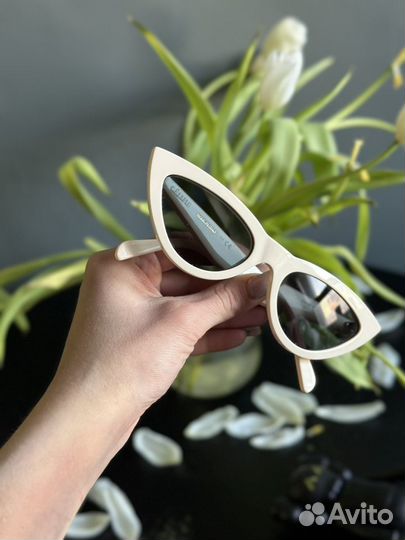 Солнцезащитные очки Celine бежевые оригинал кошки