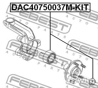 DAC40750037mkit Подшипник ступичный передний 40x75