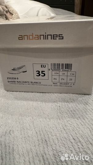 Туфельки adanines 35, новые италия