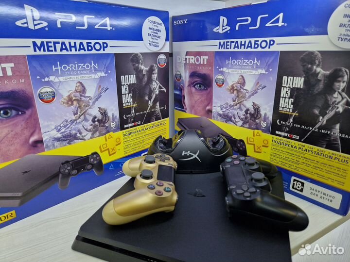 Игровая приставка ps4 slim 1tb + 2 джойстика