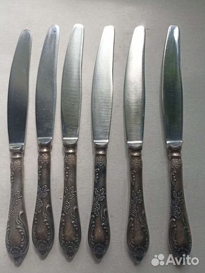 Набор кухонных ножей СССР мельхиор