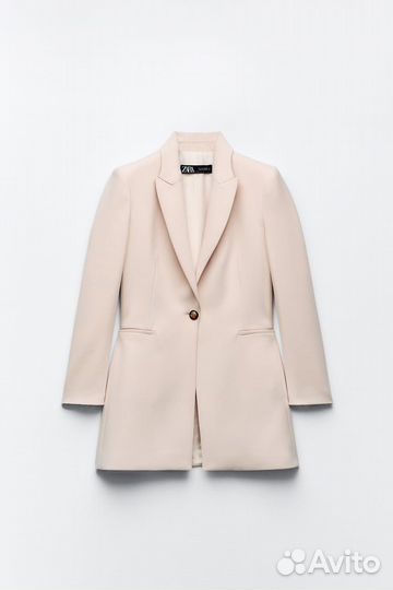 Длинный пиджак (блейзер) Zara нежно - розовый