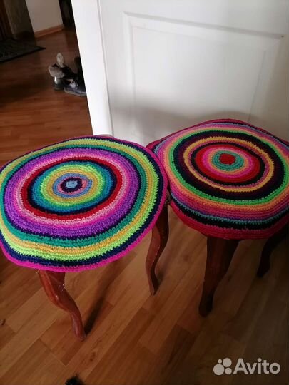 Коврики вязаные на стулья
