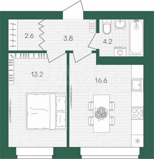 1-к. квартира, 40,5 м², 4/10 эт.