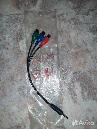 Кабель аудио-видео AUX 3 тюльпана + джек 3.5 mm