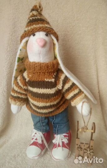 Интерьерные игрушки ручной работы. Зайцы-тильда