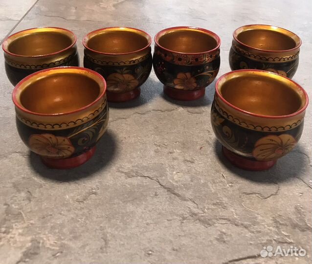 Стакан деревянный хохлома