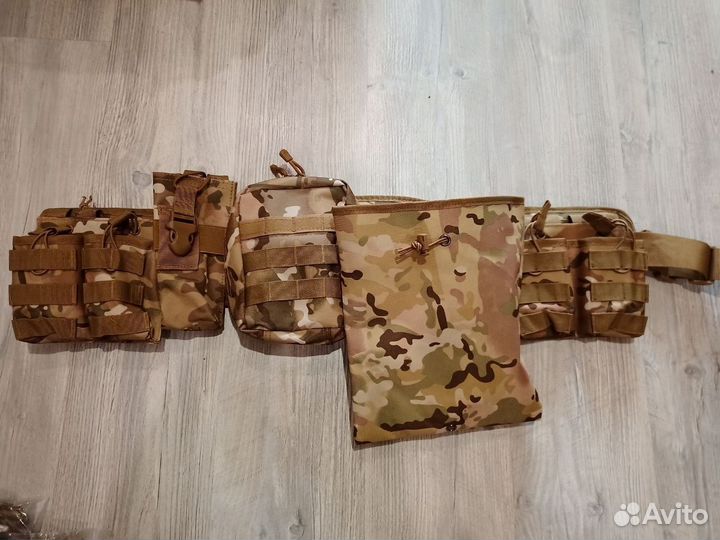 Боевой разгрузочный пояс варбелт с 5 подсумками