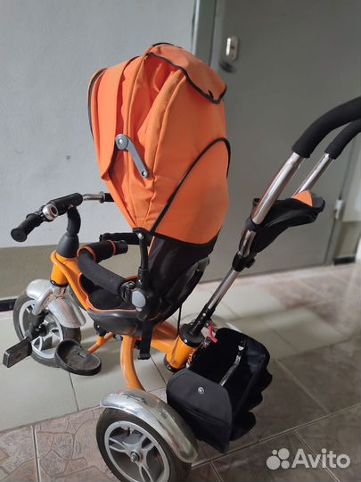 Детский велосипед с родительской ручкой коляска