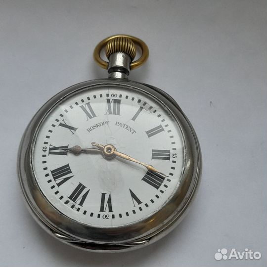 Антикварные карманные часы roskopf крупные