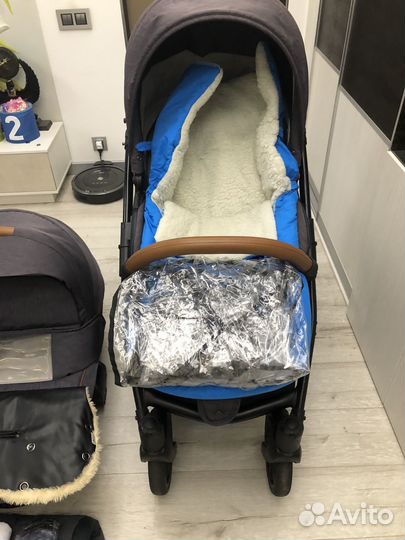Коляска tutis 2 в 1+зимний конверт+руковички