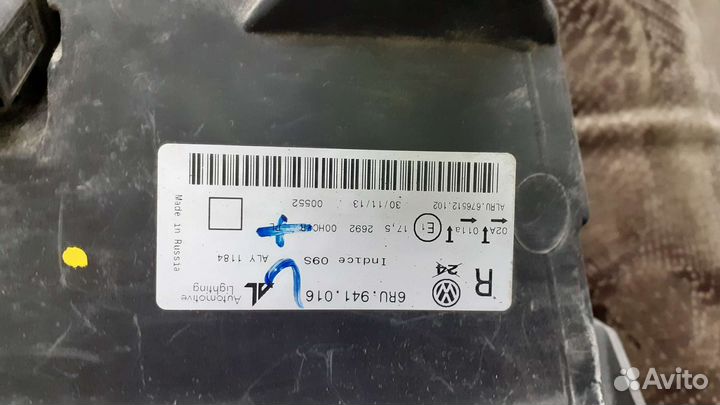 Фара передняя првая VW polo