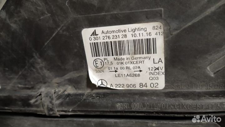 Фара правая LED Mercedes w222