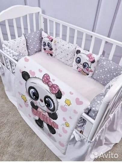 Бортик в кроватку с одеялом новые