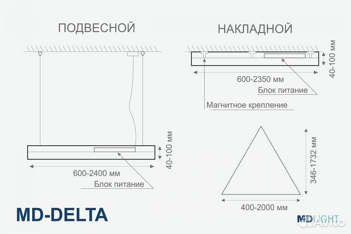 Фигурный светильник MD-delta