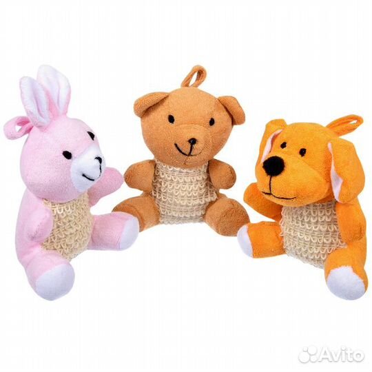 Мочалка банные штучки, 10х7,5х17 см, состав: сизал