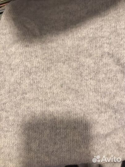 Кашемировые шапка и шарф серые (+ красная)