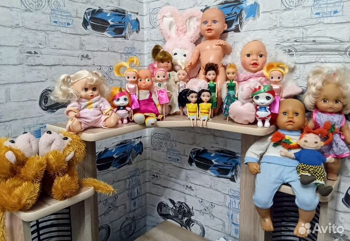 Куклы пупсы пакетом Робот-трансформер Домик-сортер