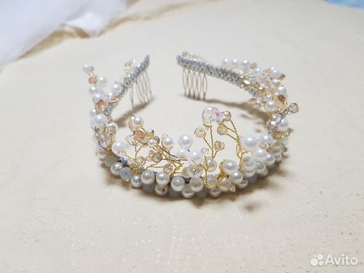 Свадебная диадема украшение